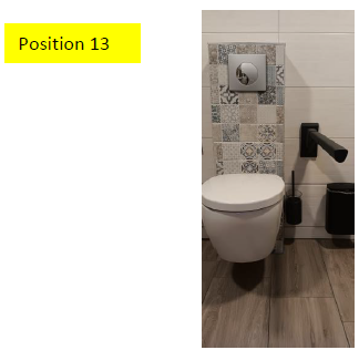 Duschrollstuhl über dem WC